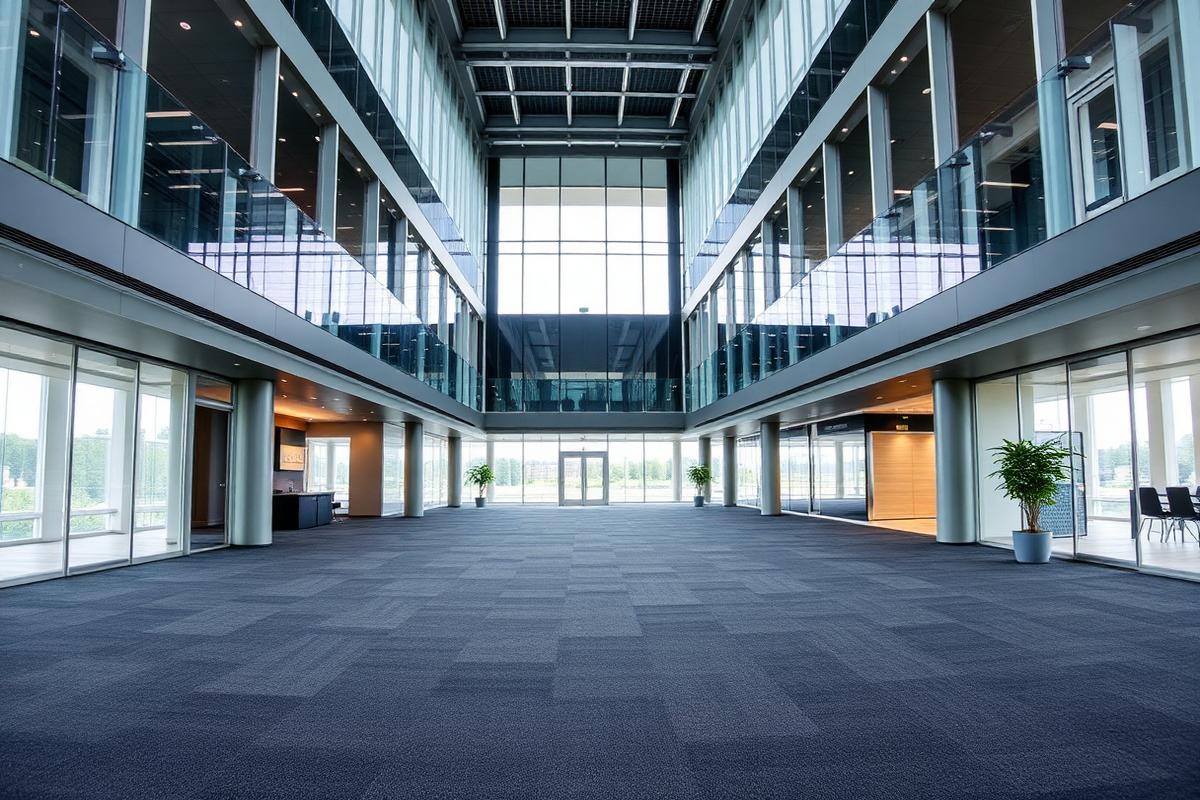 Large-scale commercial flooring installation
