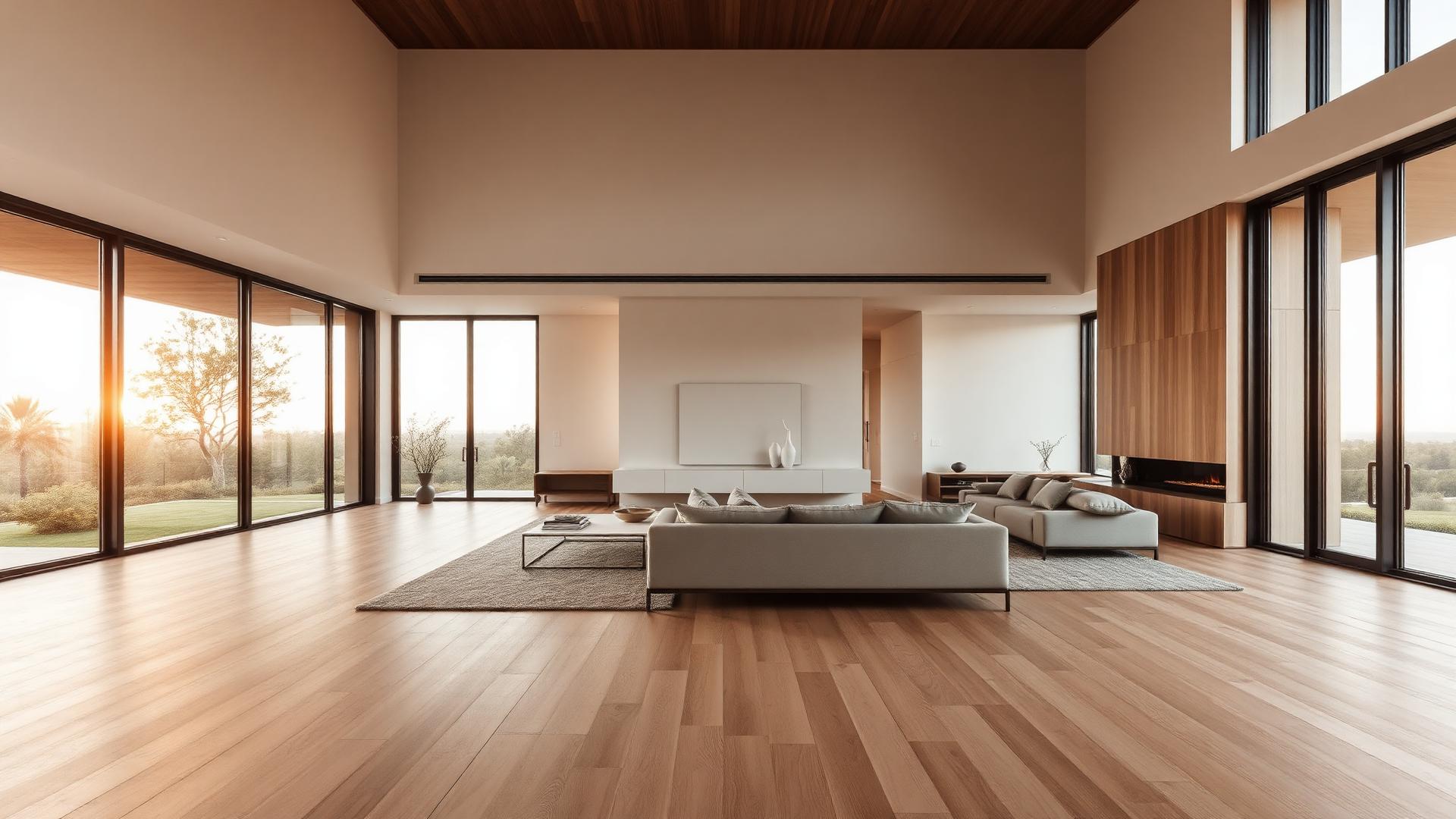 Premium engineered wood flooring in modern interior